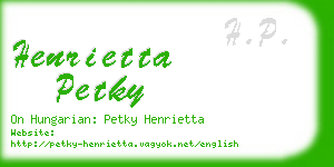 henrietta petky business card